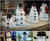 How to make a tire snowman