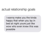Actual relationship goals