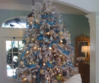 Blue Christmas Beach Tree