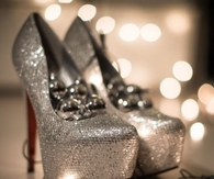 Silver Glitter Holiday Pumps