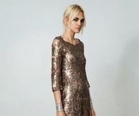 Classy Metallic Gold Cocktail Dress