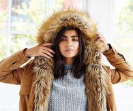 Beige Winter coat for woman