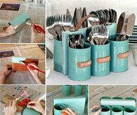 How to make upcycled cutlery caddy
