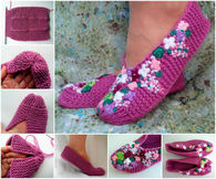 How to make knitted slippers