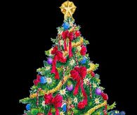 Glitter Christmas Tree with Silly Animated Snowmen 