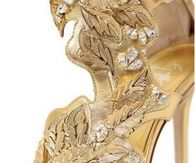 Embellished Gold High Heel Sandals by Giuseppe Zanotti