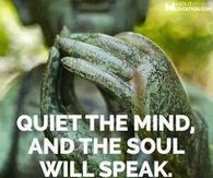 Quiet the mind and the soul will speak