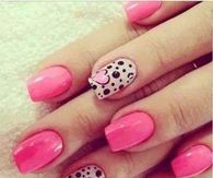 Cute pink heart nails