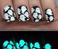 Glow in the dark ghost nails