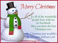 Merry Christmas Facebook Friends