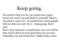 Keep going