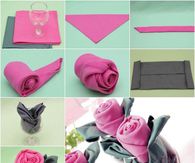 Creating a rosette napkin fold