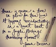 Never a time or place for true love