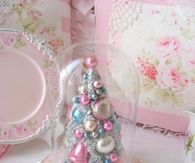 Cute Mini Tree with Pastel Vintage Ornaments