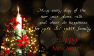 May every day of the new year glow with good cheer for you and your family