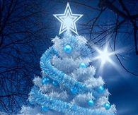 Spinning Blue Christmas Tree