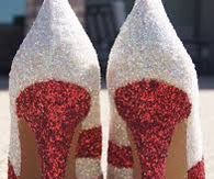 Red & White Glitter Stiletto Pumps