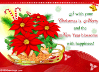 I wish your Christmas is Merry and the New Year blossoms with happiness