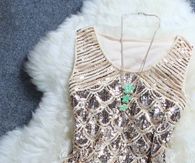 Elegant and Chic Sequined Party Dress