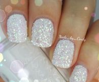 White Glitter Nails
