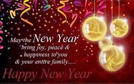 May the New Year bring joy, peace and happiness to your and your entire family