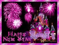 Pink Glitter Happy New Year Disney Land