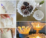 How to make lace doily bowls