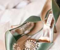 Beautiful Green Satin Wedding Shoes