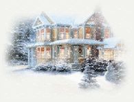 Winter House in Snow
