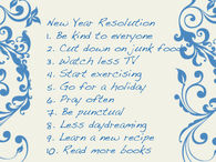 New Year's Resolution list