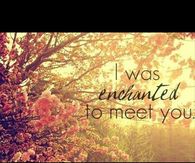 I was enchanted to meet you