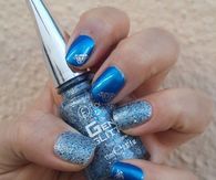 Blue glitter nails