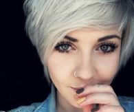 Short silver hair