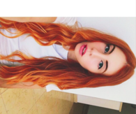 Honey orange curly hair