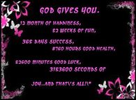 God Gives You 12 Months of Happiness....Happy New Year