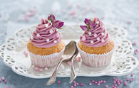 Pretty Lavender Rose Cupcakes