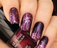 Purple Glitter Nails