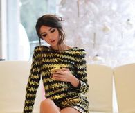 Gold & Black Glitter Mini Dress