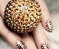 Gold Sequined Nails