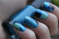 Blue Abstract Nail Art