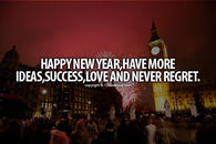 Happy New Year Have More Ideas, Success, Love and Never Regret
