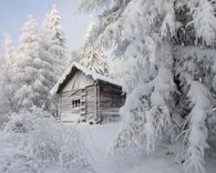 Beautiful Winter Cabin Photo