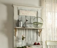 Old Door Repurposed as a Desk and Shelf