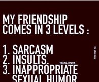 My friendship comes in 3 levels