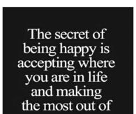 the secret to being happy