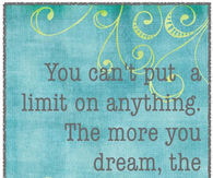You can't put a limit on anything