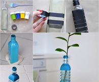Creating a vase recycled glass bottle