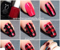 red and Black Laquered Nail Tutorial