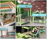 DIY Upcycled Drawer Into Garden Planters
