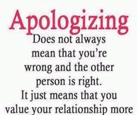 apologizing